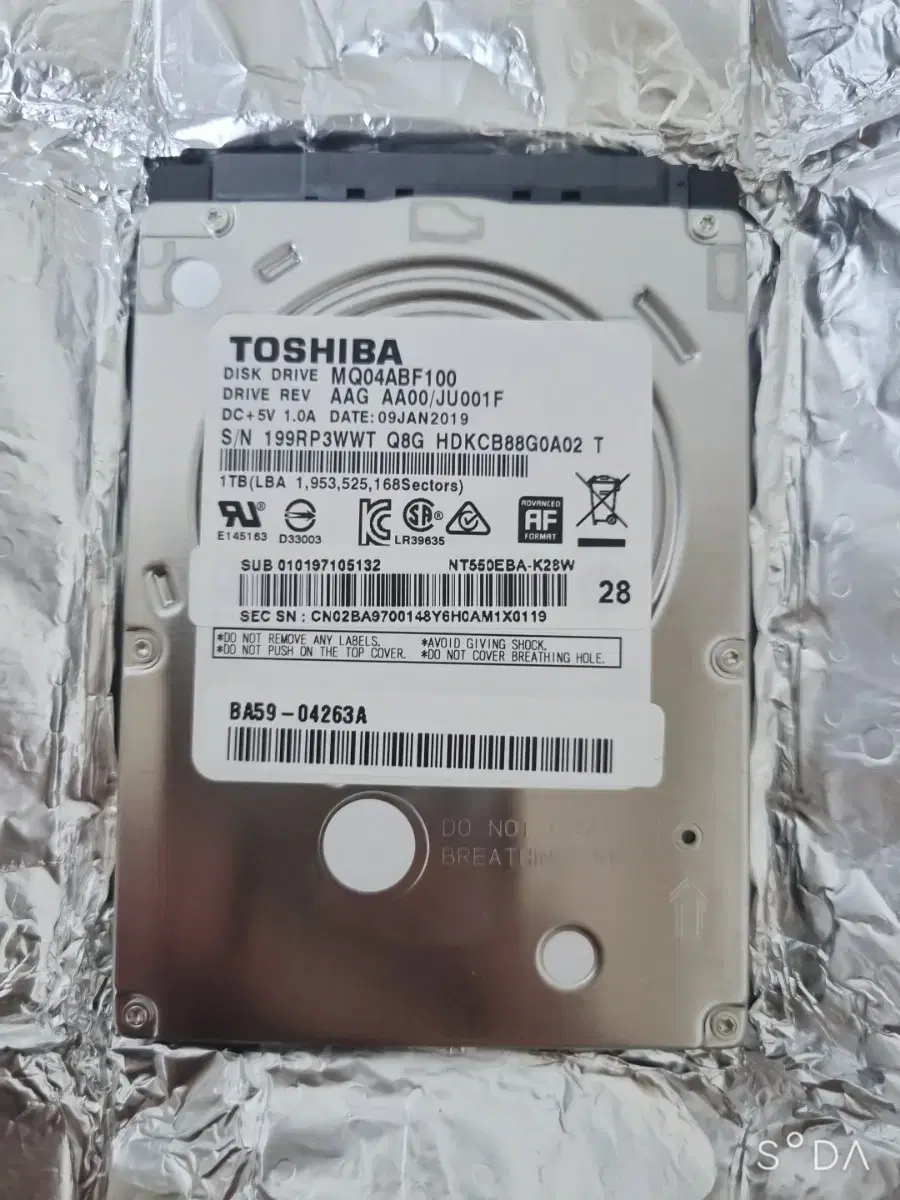 노트북용 HDD 1T